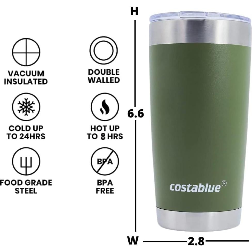 Taza de Café de Viaje Costablue 0.59L Acero Inoxidable Aislada