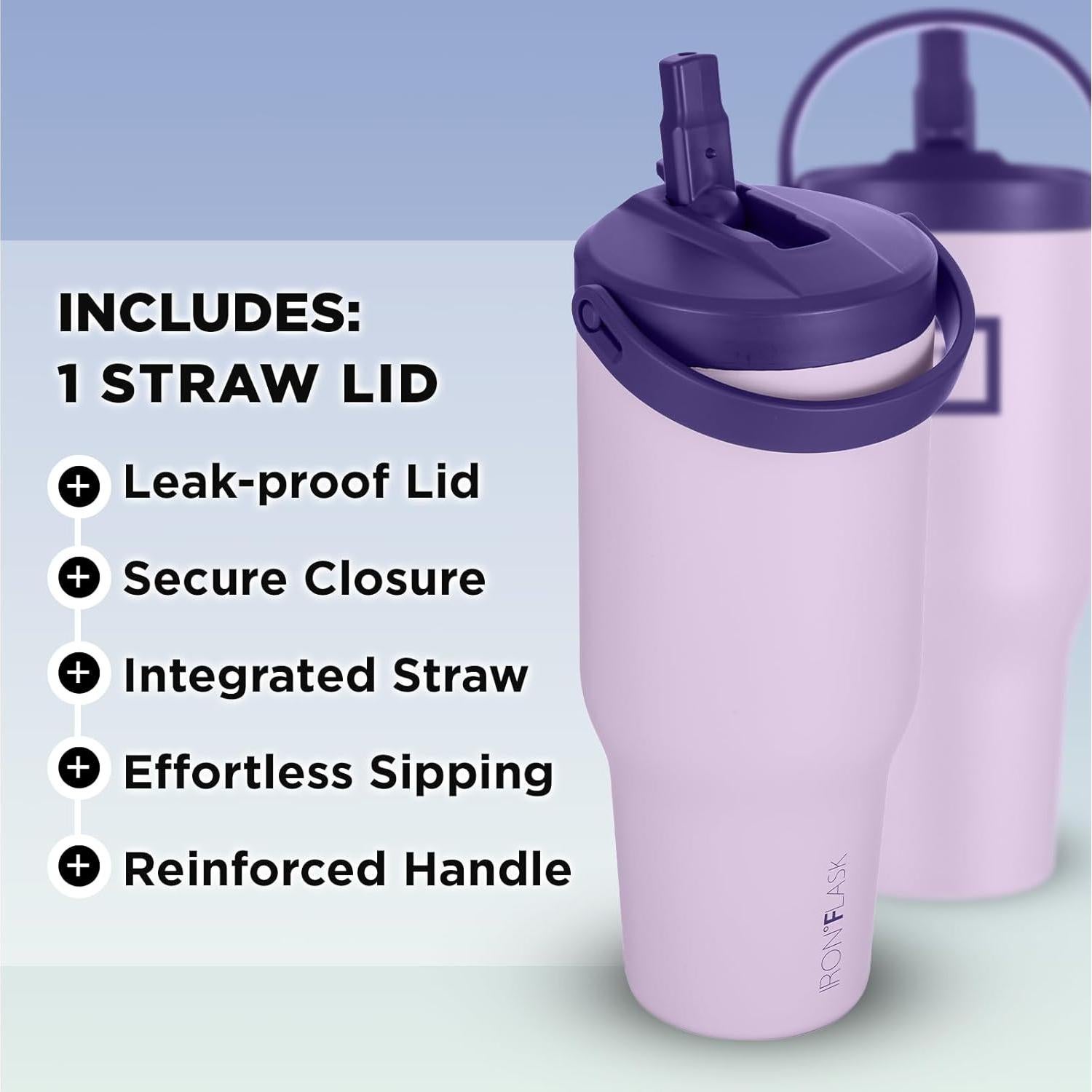 Vaso de Agua Aislado IRON °FLASK 30 Oz con Mango Plegable