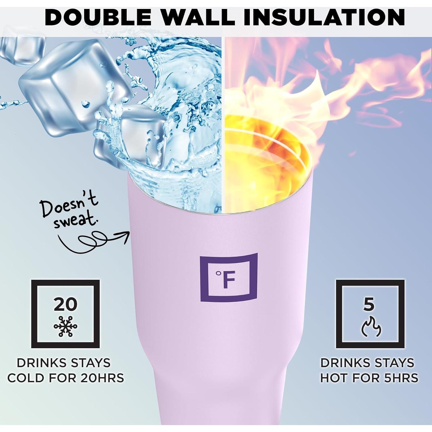 Vaso de Agua Aislado IRON °FLASK 30 Oz con Mango Plegable