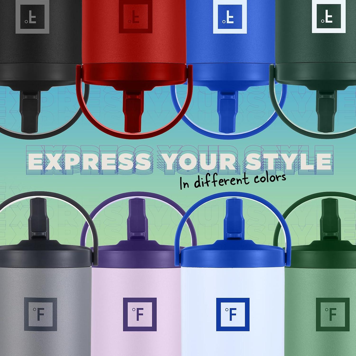 Vaso de Agua Aislado IRON °FLASK 30 Oz con Mango Plegable