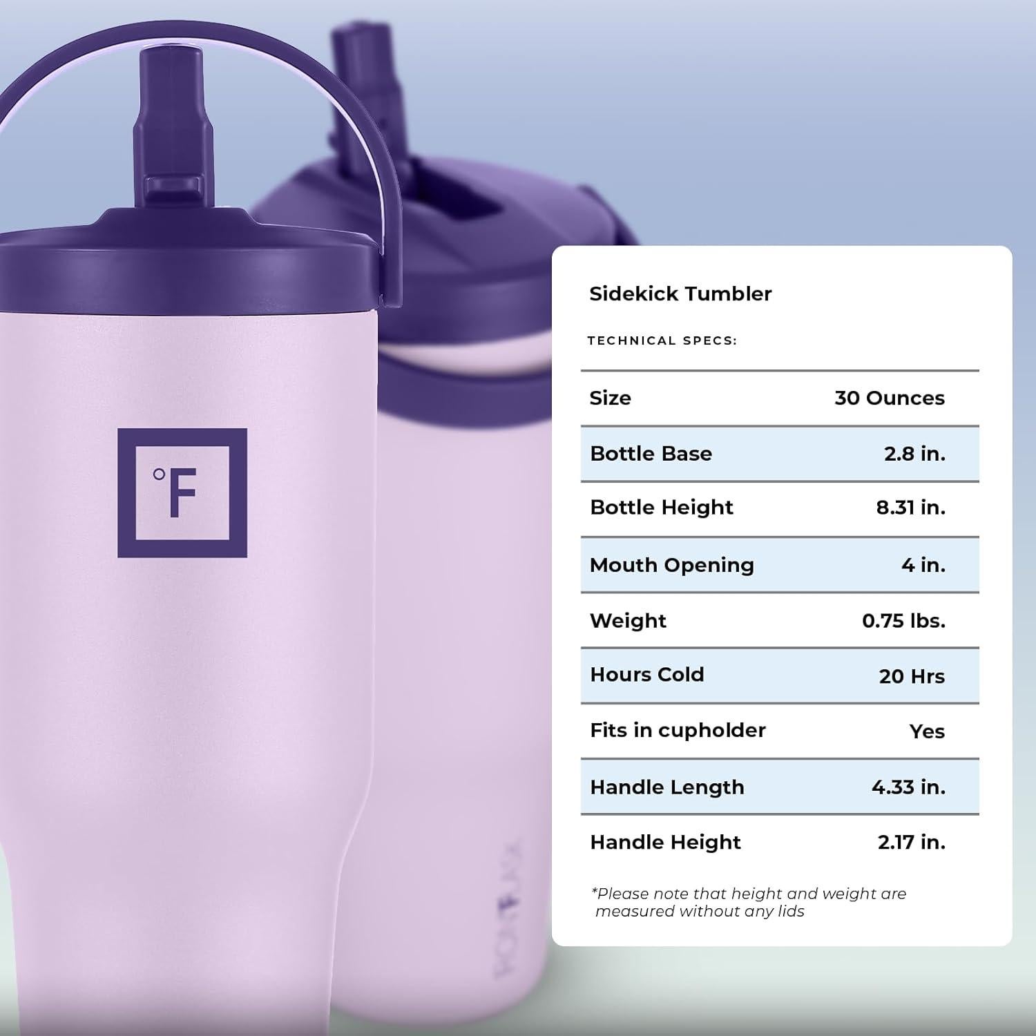 Vaso de Agua Aislado IRON °FLASK 30 Oz con Mango Plegable