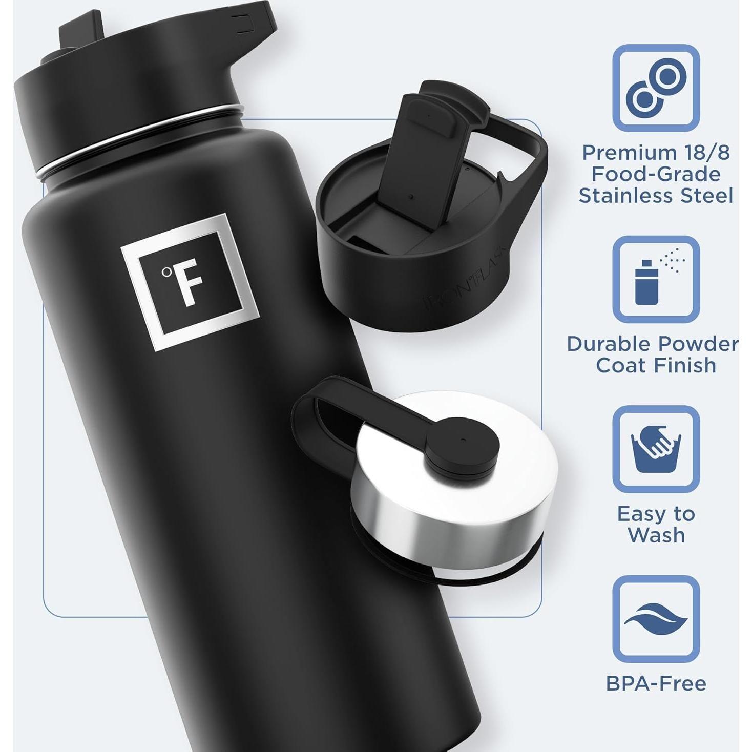 Botella de Hidratación Iron Flask 0.95L Acero Inoxidable Azul