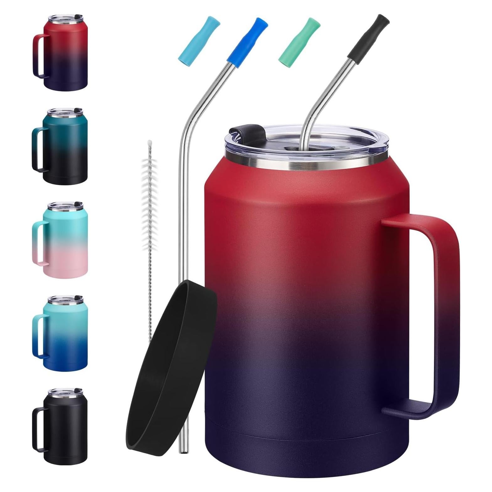 Taza de café VICKNIY 32 oz acero inoxidable a prueba de fugas