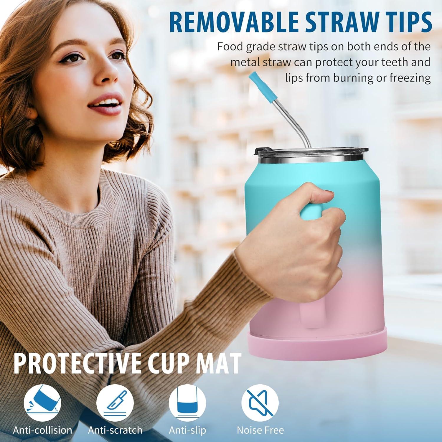 Taza de café VICKNIY 32 oz acero inoxidable a prueba de fugas