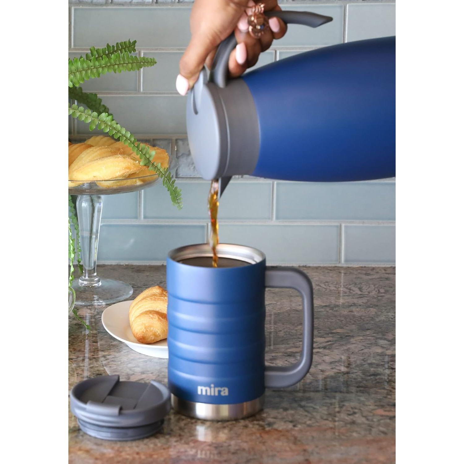 Taza de Café Aislada MIRA 414 ml Acero Inoxidable Azul