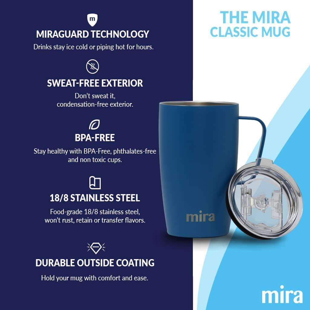 Taza de Café Aislada MIRA 532 ml Acero Inoxidable Azul