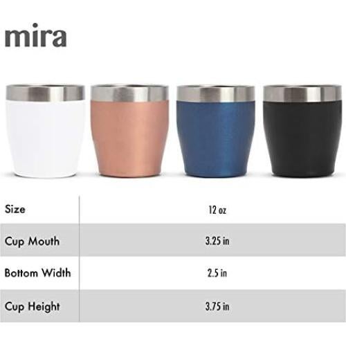 Vaso Aislado al Vacío MIRA 12 oz - Acero Inoxidable Oro Rosa