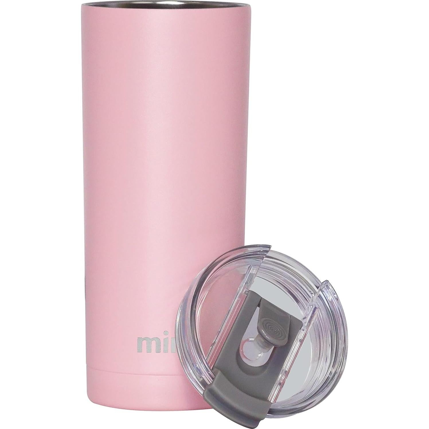 Vaso Aislado de Acero Inoxidable MIRA 20 oz Rosa con Tapa y Pajilla