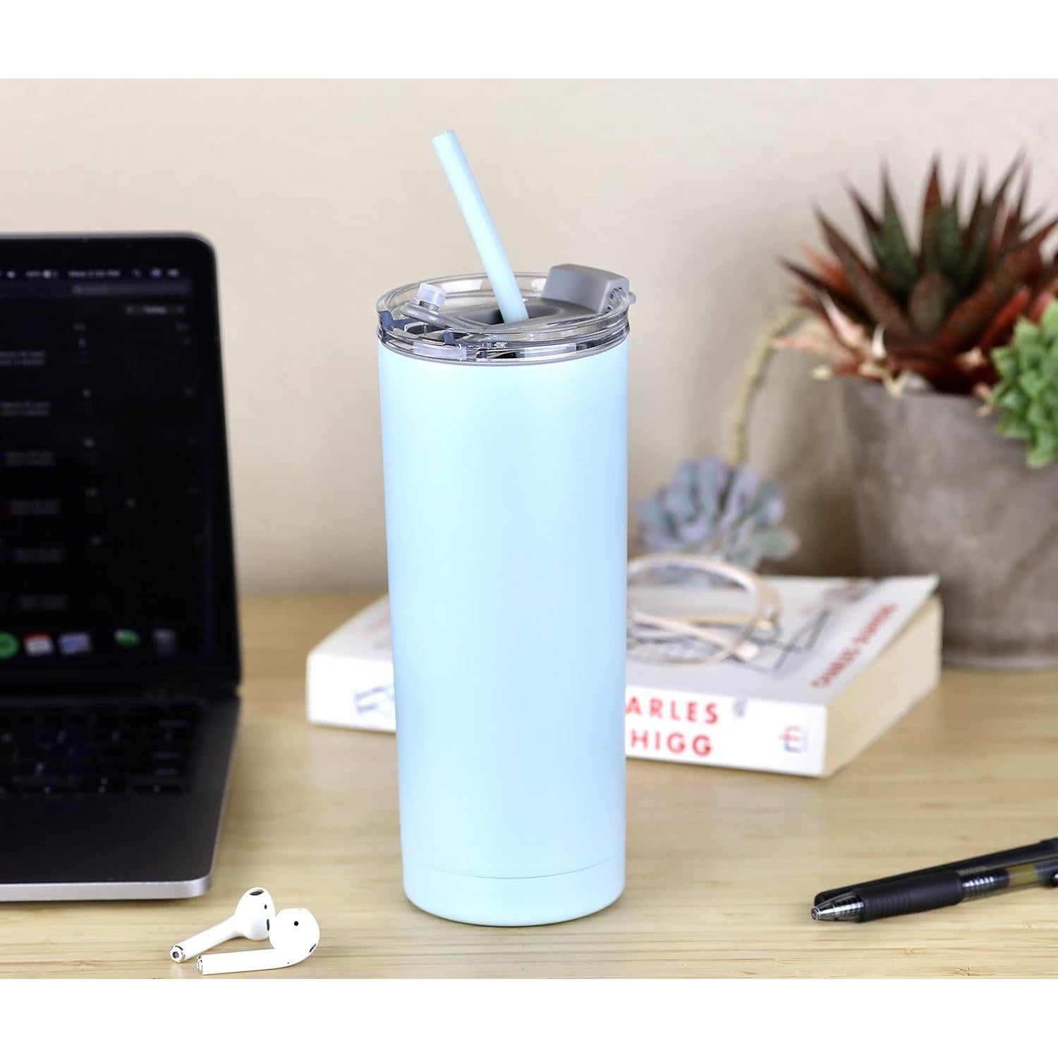 Vaso Aislado MIRA 20 oz Acero Inoxidable Azul Perla