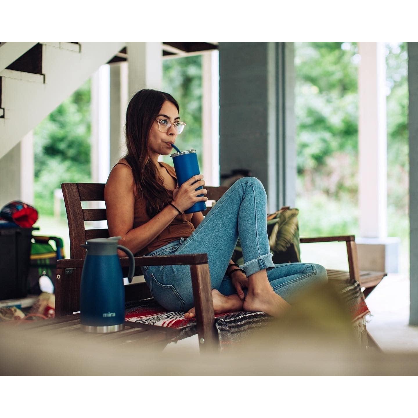 Vaso Aislado MIRA 20 oz Acero Inoxidable Azul Perla