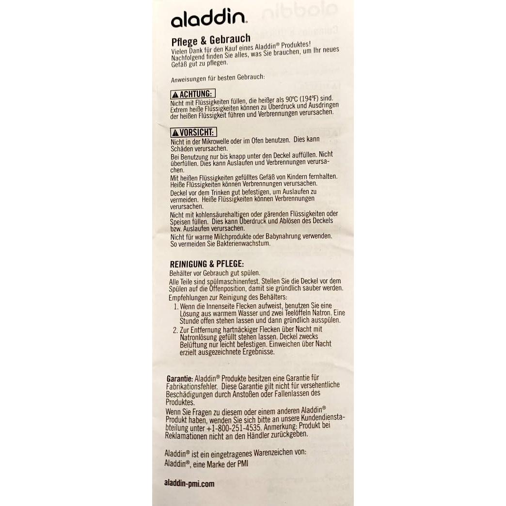 Botella de Agua Reutilizable Aladdin Fresco 0.6L Acero Inoxidable Azul