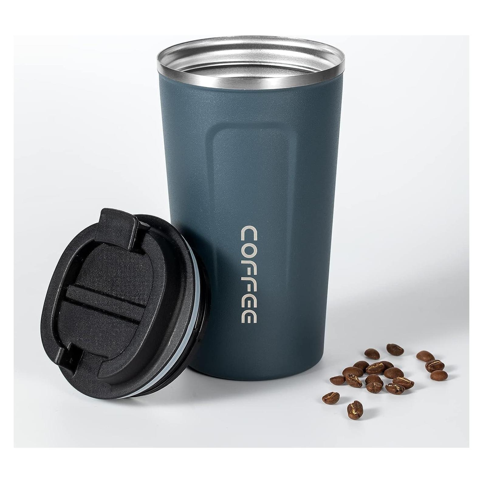 Taza de Café de Viaje MAGA 510ml Aislada Antiderrames Marfil