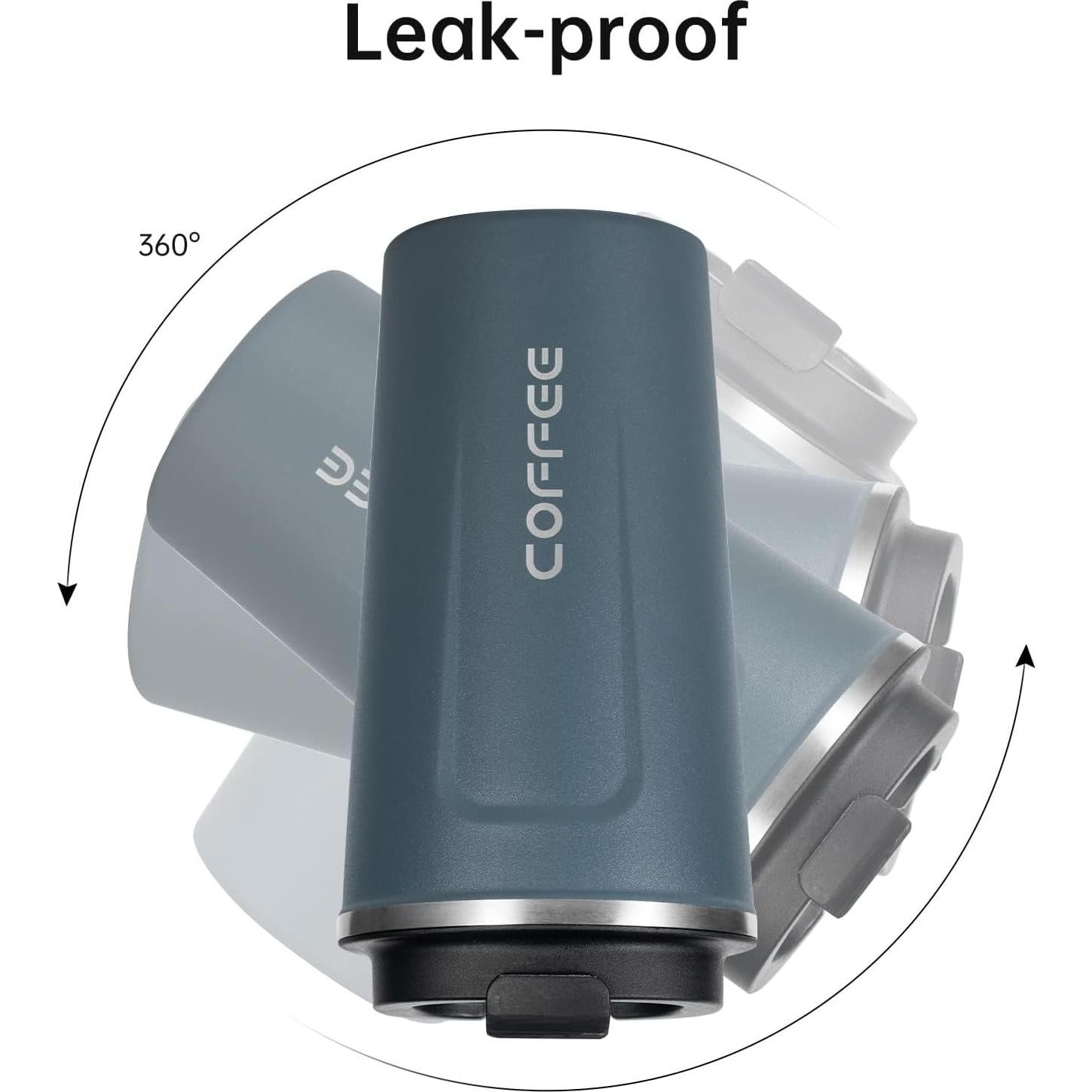 Taza de Café de Viaje MAGA 510ml Aislada Antiderrames Marfil