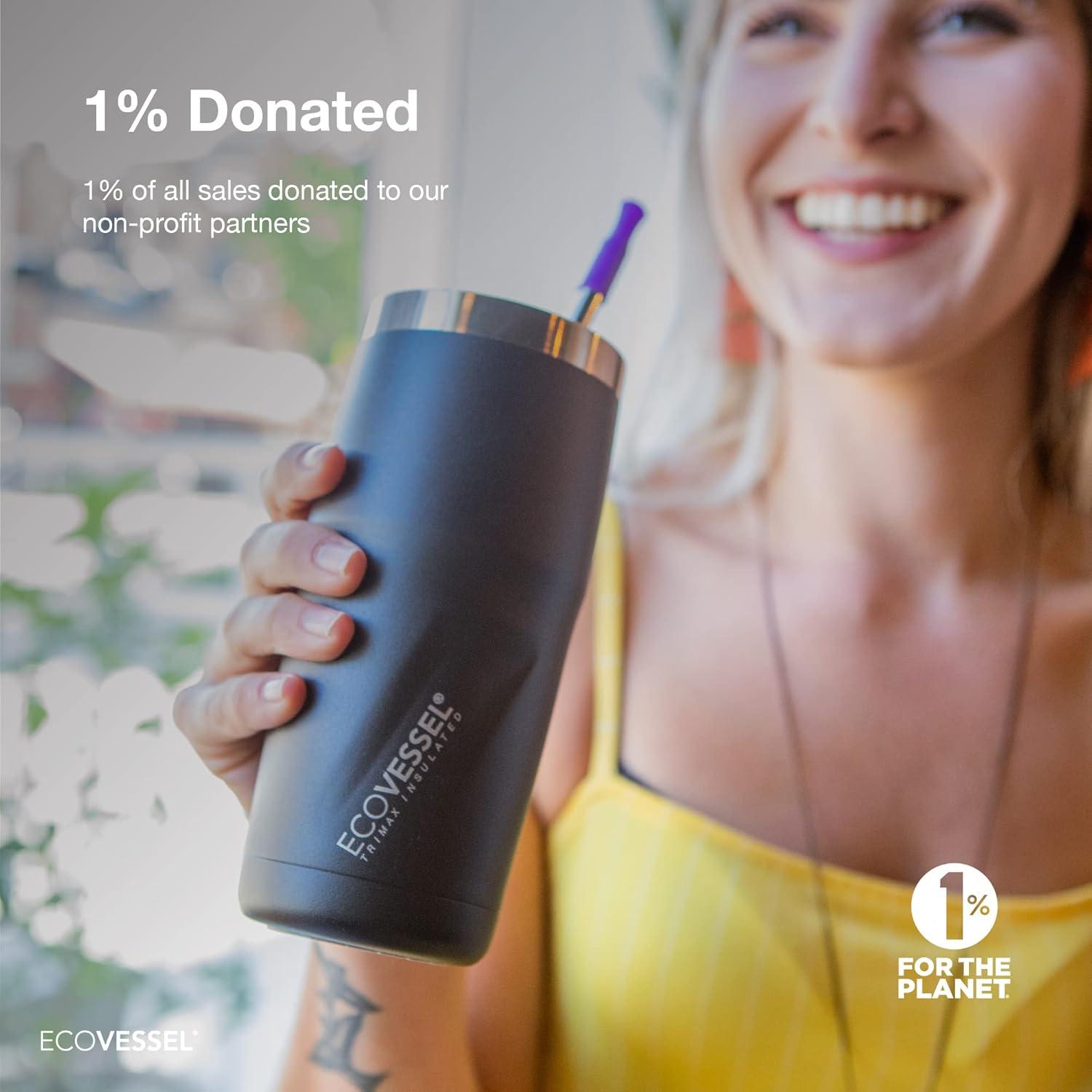 Taza Aislada al Vacío EcoVessel Metro 16 oz Acero Inoxidable