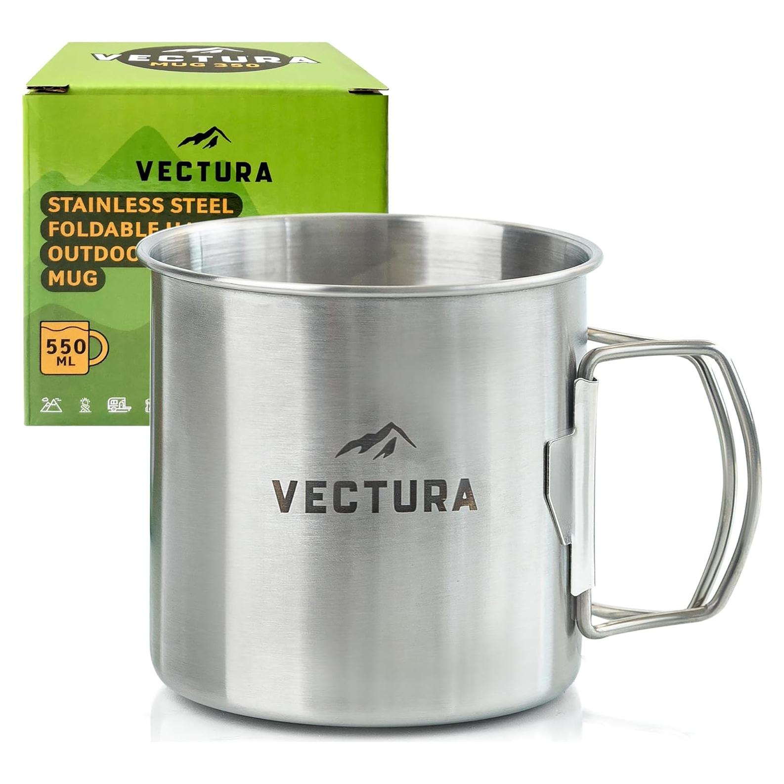 Taza de Camping Vectura de Acero Inoxidable 550ml - Ligera y Duradera