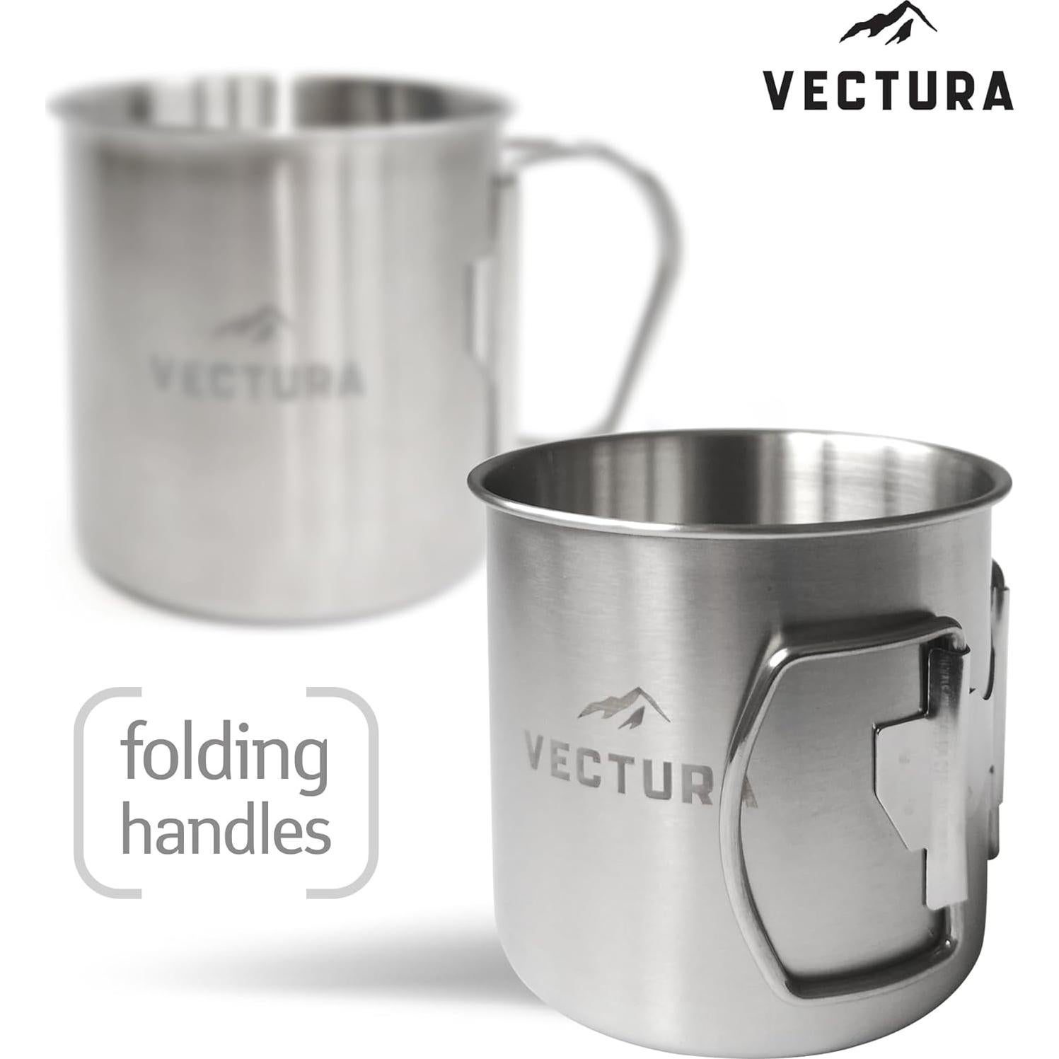 Taza de Camping Vectura de Acero Inoxidable 550ml - Ligera y Duradera