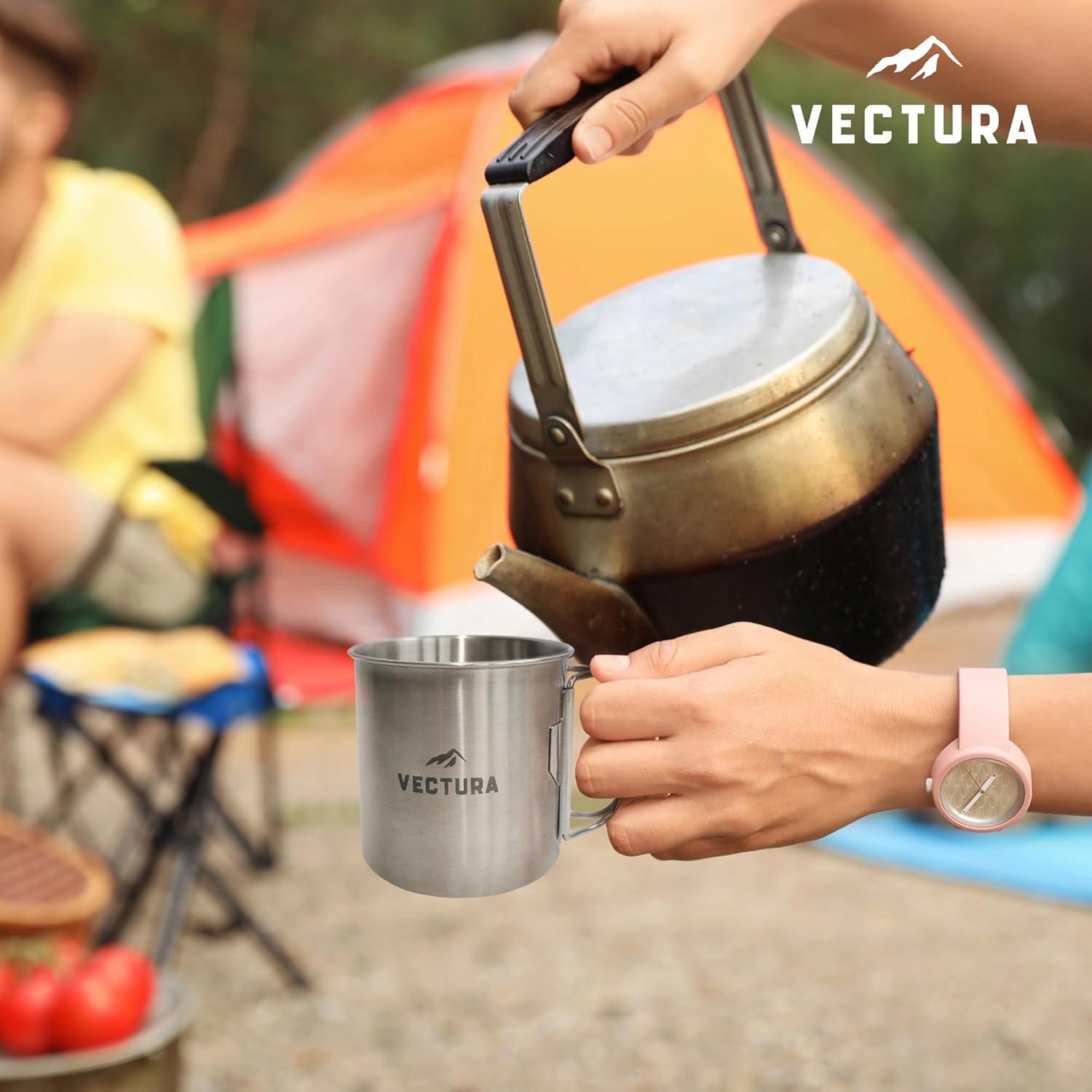 Taza de Camping Vectura de Acero Inoxidable 550ml - Ligera y Duradera