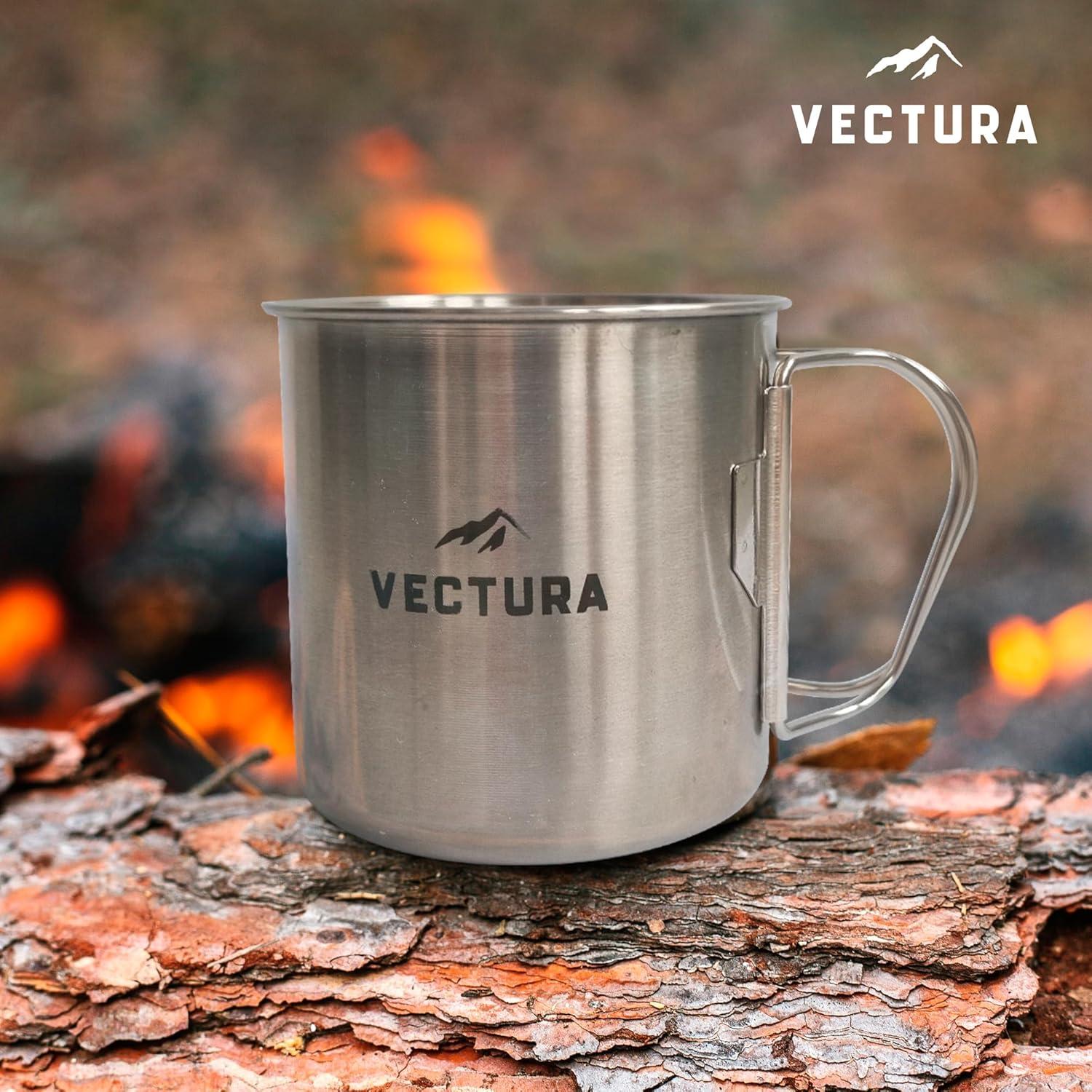 Taza de Camping Vectura de Acero Inoxidable 550ml - Ligera y Duradera