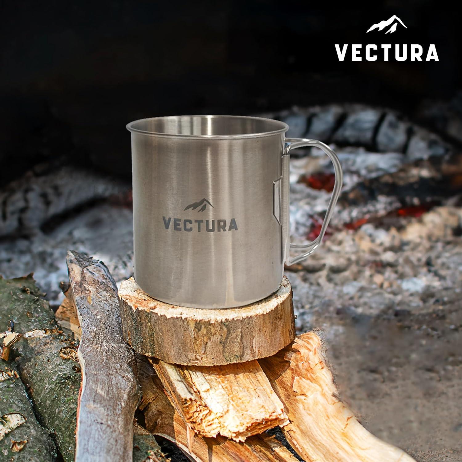 Taza de Camping Vectura de Acero Inoxidable 550ml - Ligera y Duradera