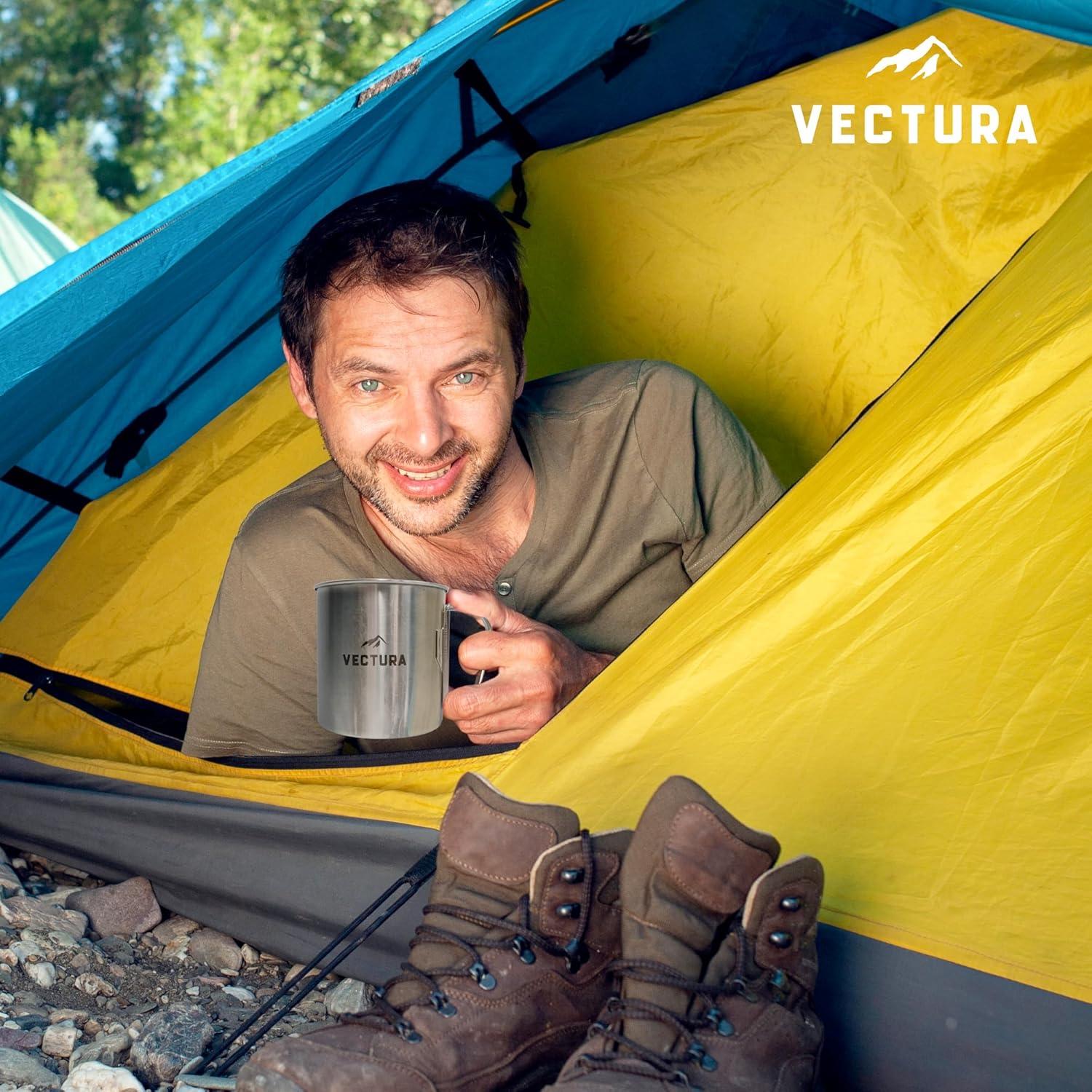 Taza de Camping Vectura de Acero Inoxidable 550ml - Ligera y Duradera