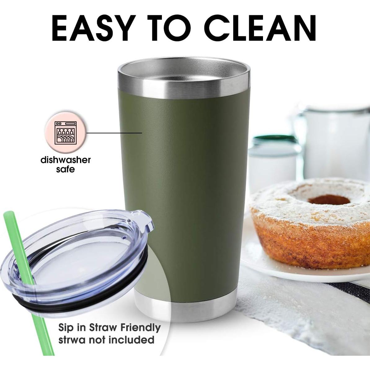 Vaso de Acero Inoxidable 20oz HASLE OUTFITTERS Verde Militar