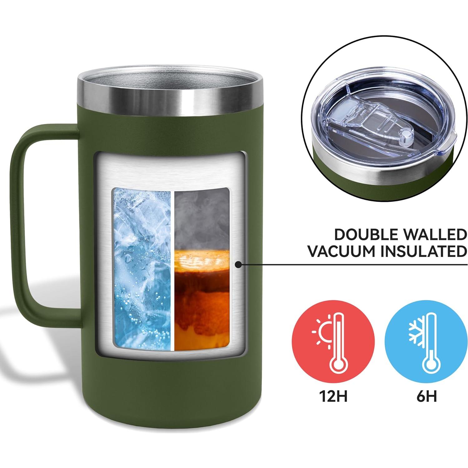 Taza Aislada DOMICARE 24oz Acero Inoxidable Verde Militar