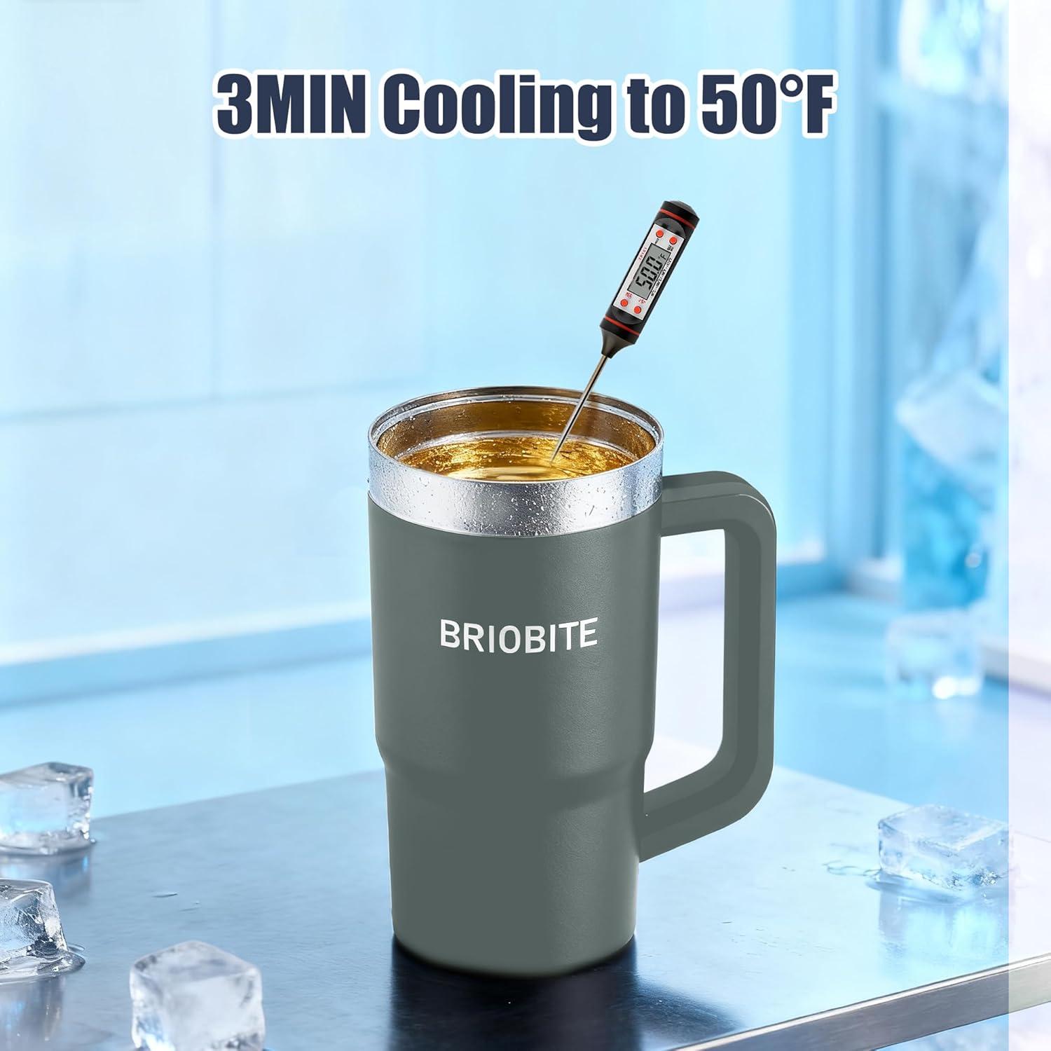 Taza de Cerveza Aislada BrioBite 25oz Verde Doble Pared