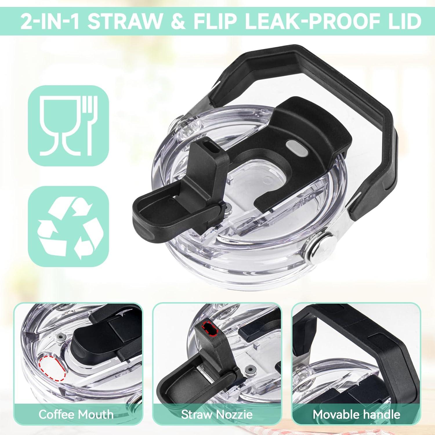 Taza de viaje aislada FLIFQI 20oz verde mate a prueba de fugas