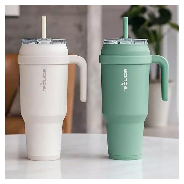 Taza Tumbler REDUCE 1.5 L con Asa y Popote - Acero Inoxidable