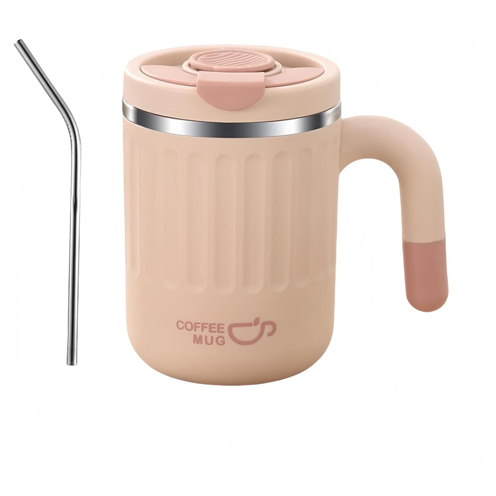 Taza de Café Aislada HOORMED 480ml Doble Pared Rosa