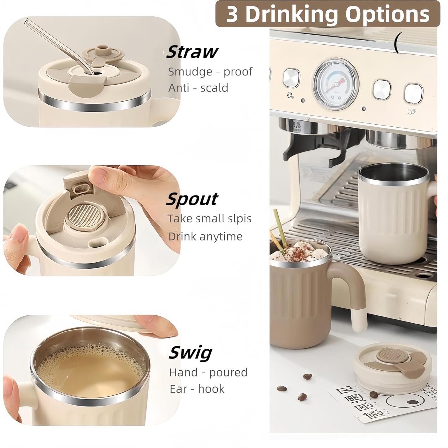 Taza de Café Aislada HOORMED 480ml Doble Pared Rosa