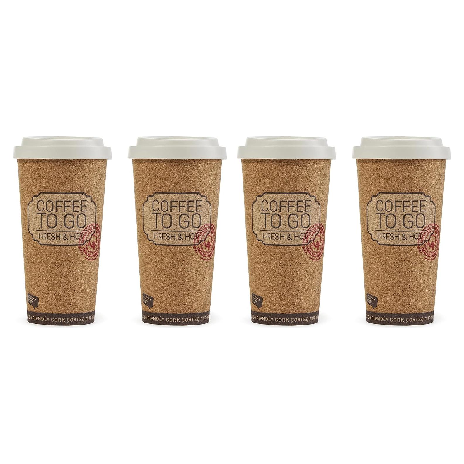 Tazas de Viaje Reutilizables Corky 16 Onzas Historia de Vida - 4 Paquete