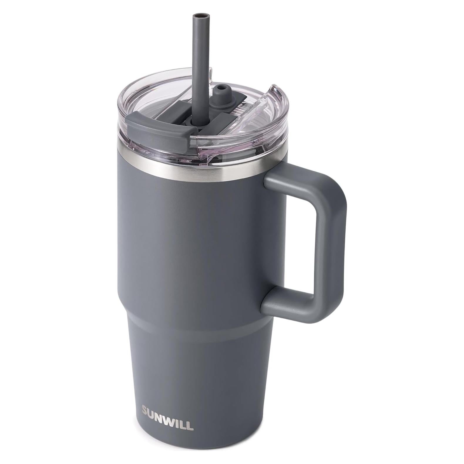 Taza de Café Aislada SUNWILL 20 oz con Asa y Tapa a Prueba de Fugas