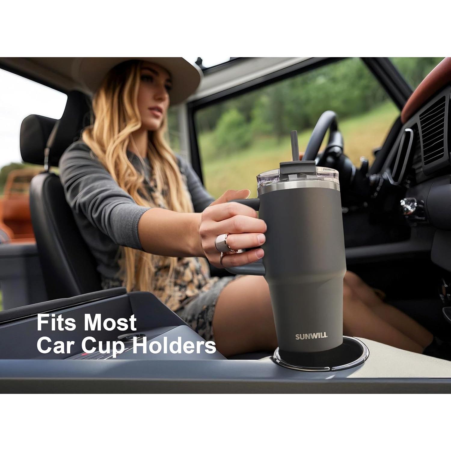 Taza de Café Aislada SUNWILL 20 oz con Asa y Tapa a Prueba de Fugas