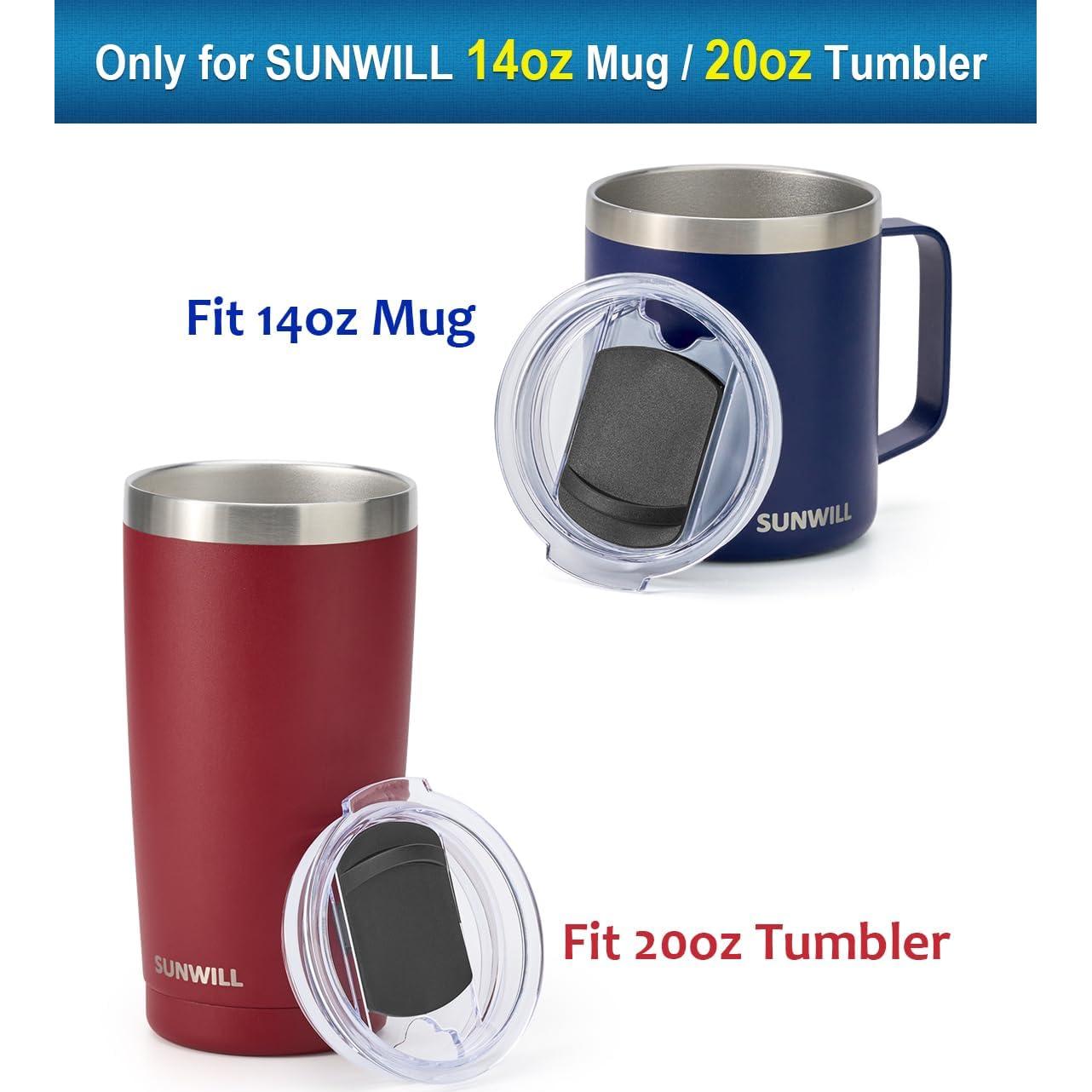 Tapa deslizante SUNWILL para tazas 414ml y vasos 591ml - 2 piezas