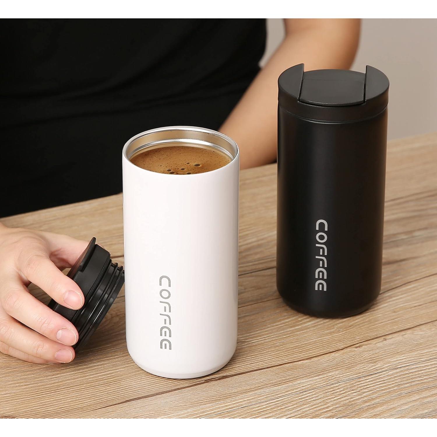 Taza de Viaje Aislada Wulisan 400ml Negra a Prueba de Fugas