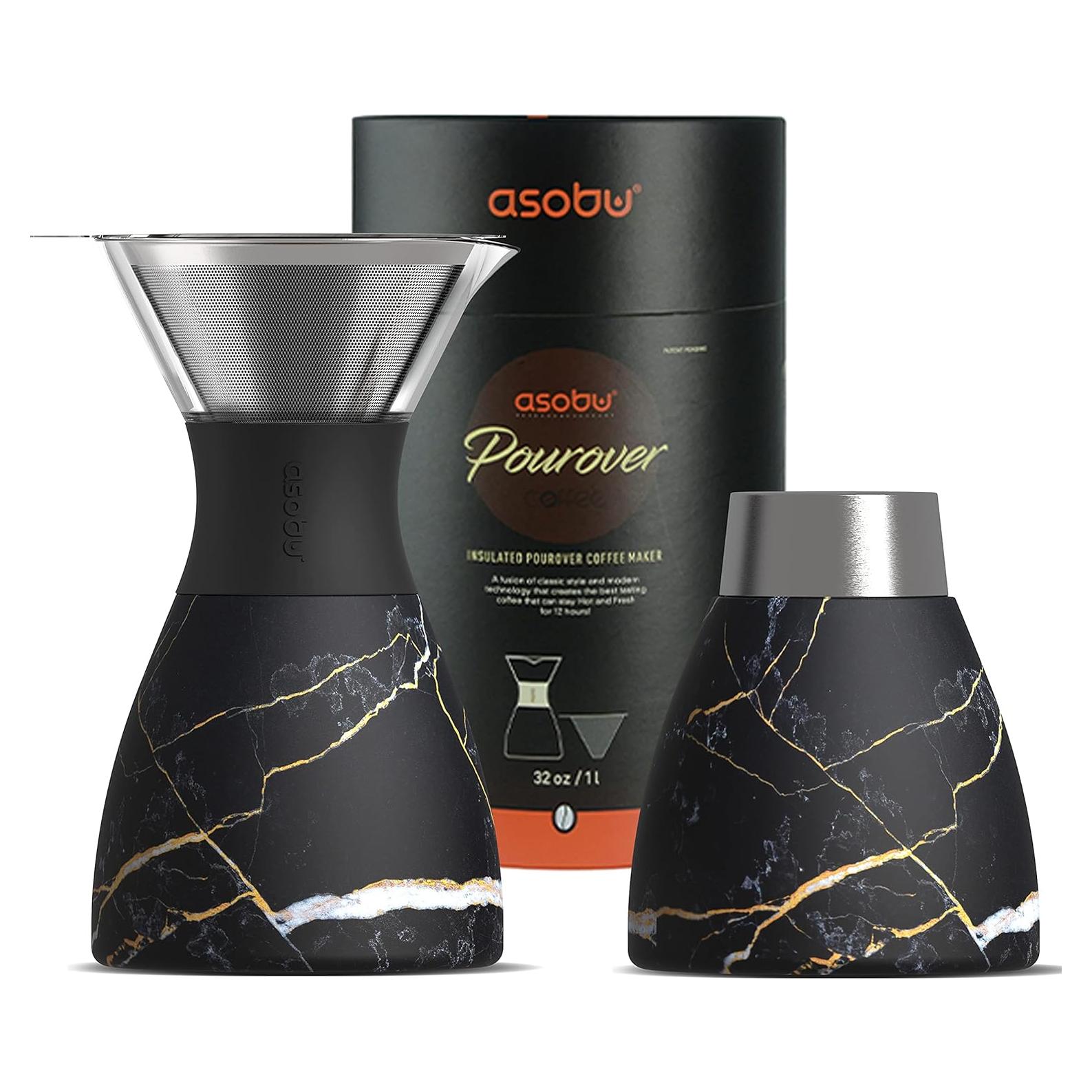 Cafetera de Goteo Aislada Asobu 32 oz Doble Pared Mármol