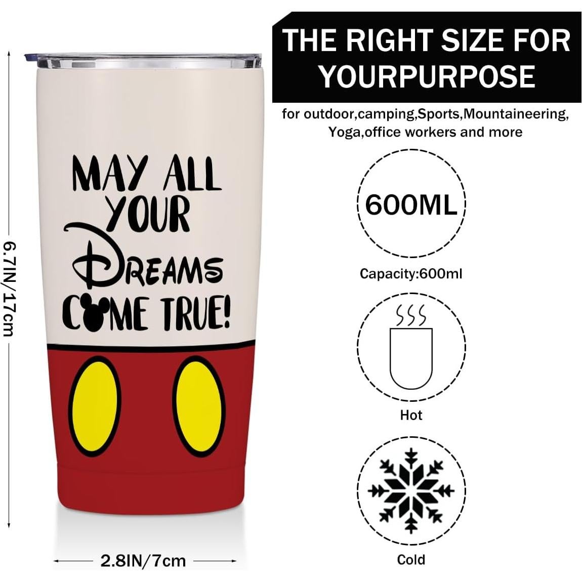 Taza Térmica Jztco 20 oz Ratón de Dibujos Animados Aislada