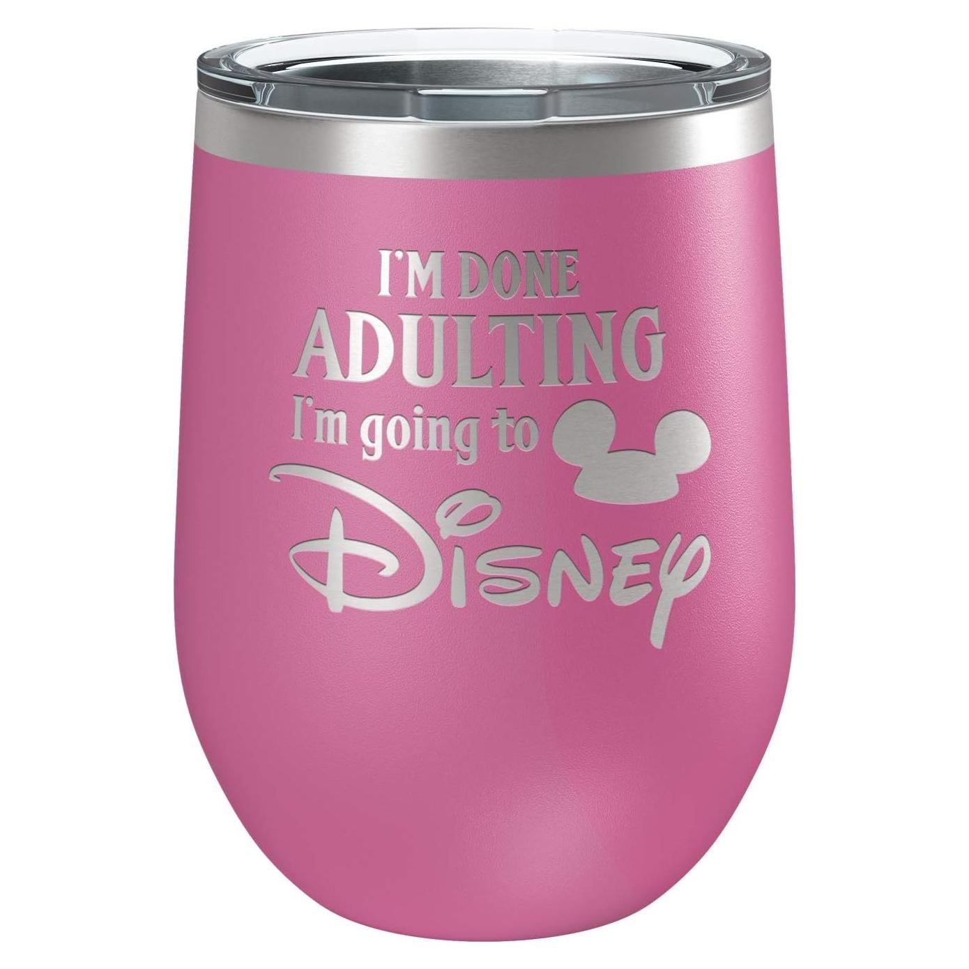 Taza de Vino Aislada Rosa 12 oz Laser Etchpressions