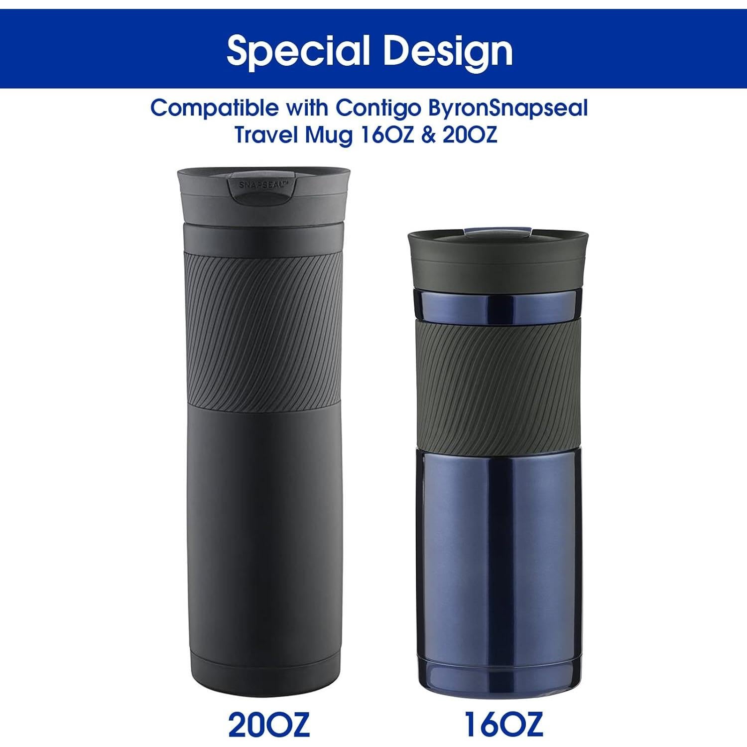 4 Piezas Reemplazo Sellos de Tapa de Goma Contigo 20oz Negro