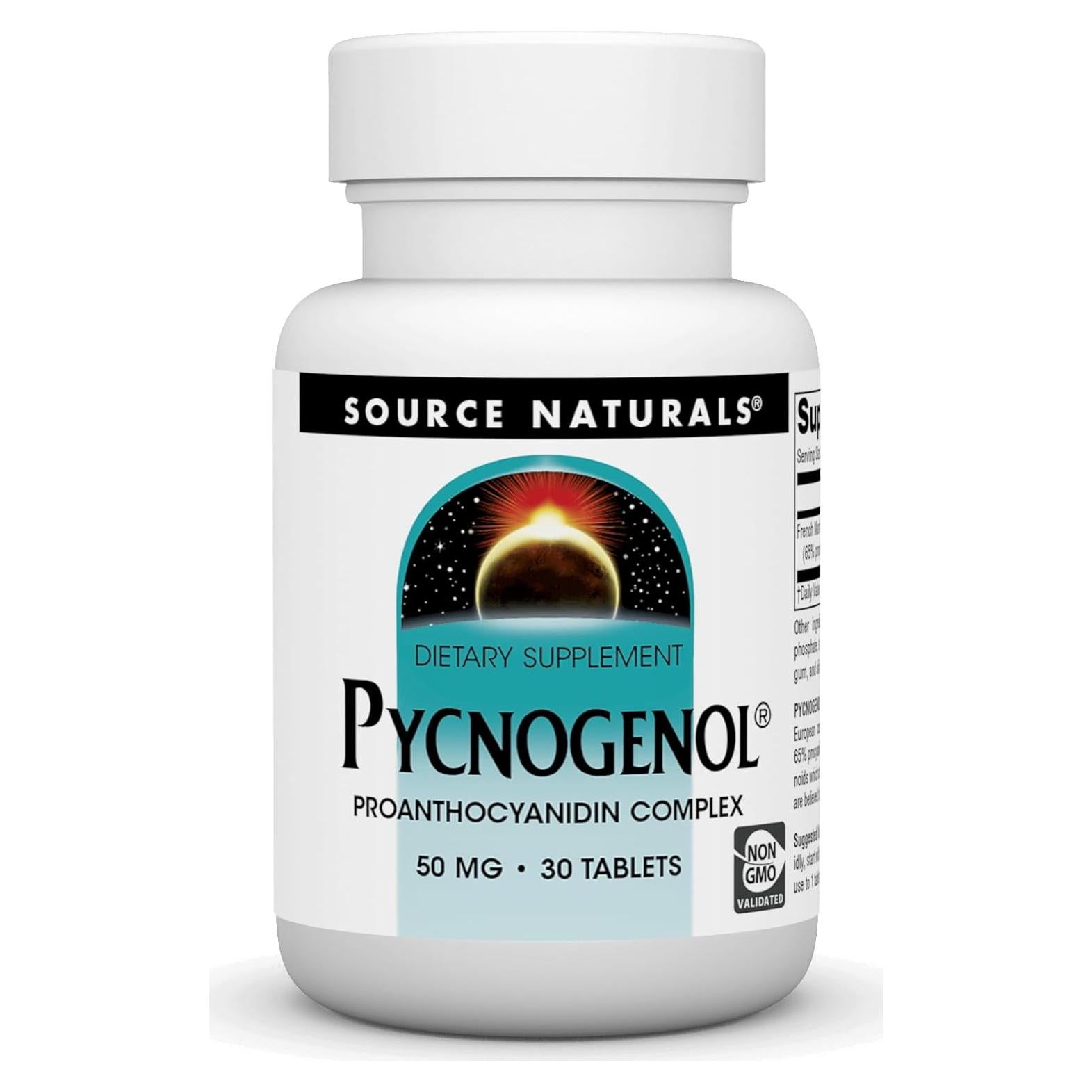 Pycnogenol 50 mg Source Naturals - 30 Tabletas Antioxidantes