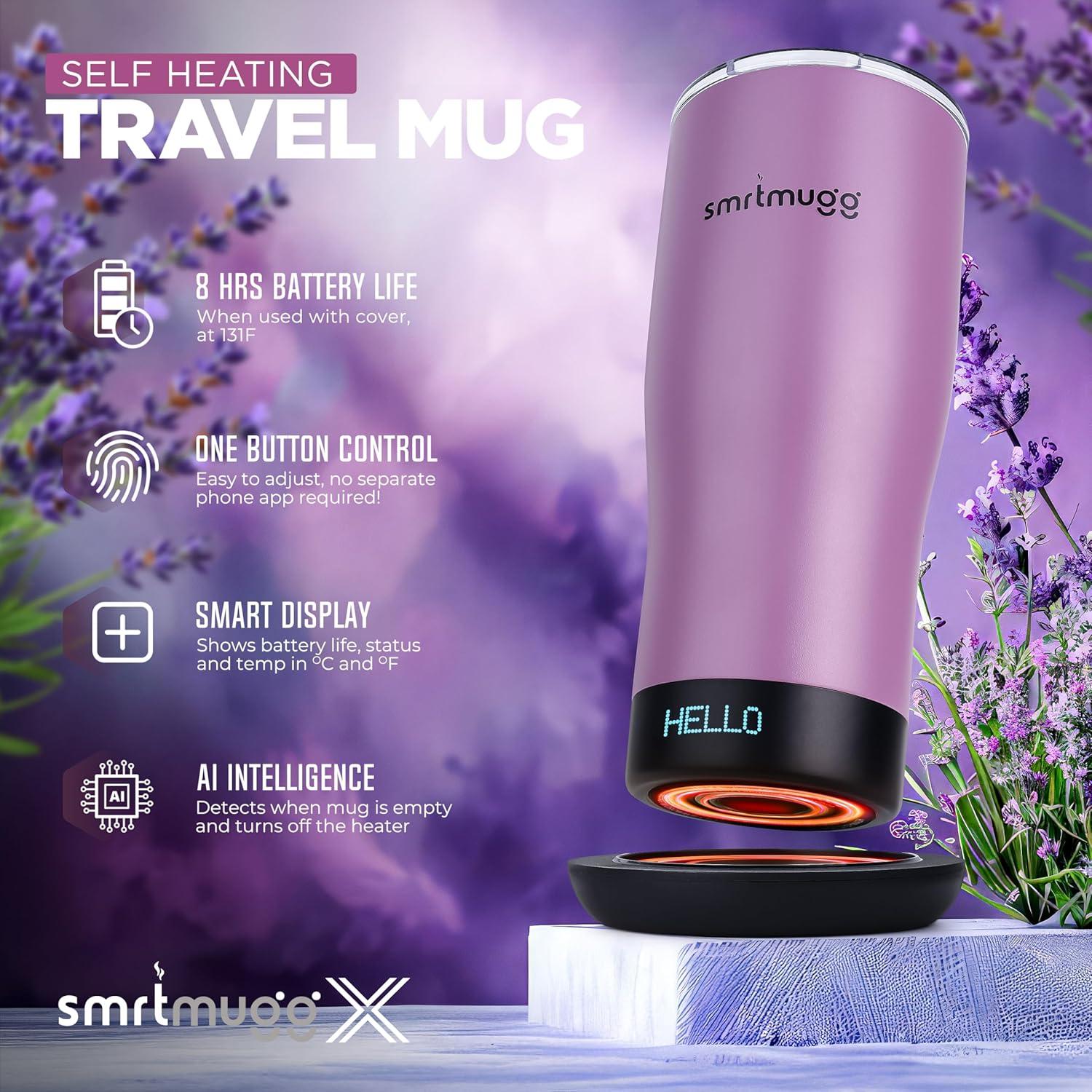 Taza Auto-Calentada SmrtMugg X 0.56 L Pantalla LCD Negra