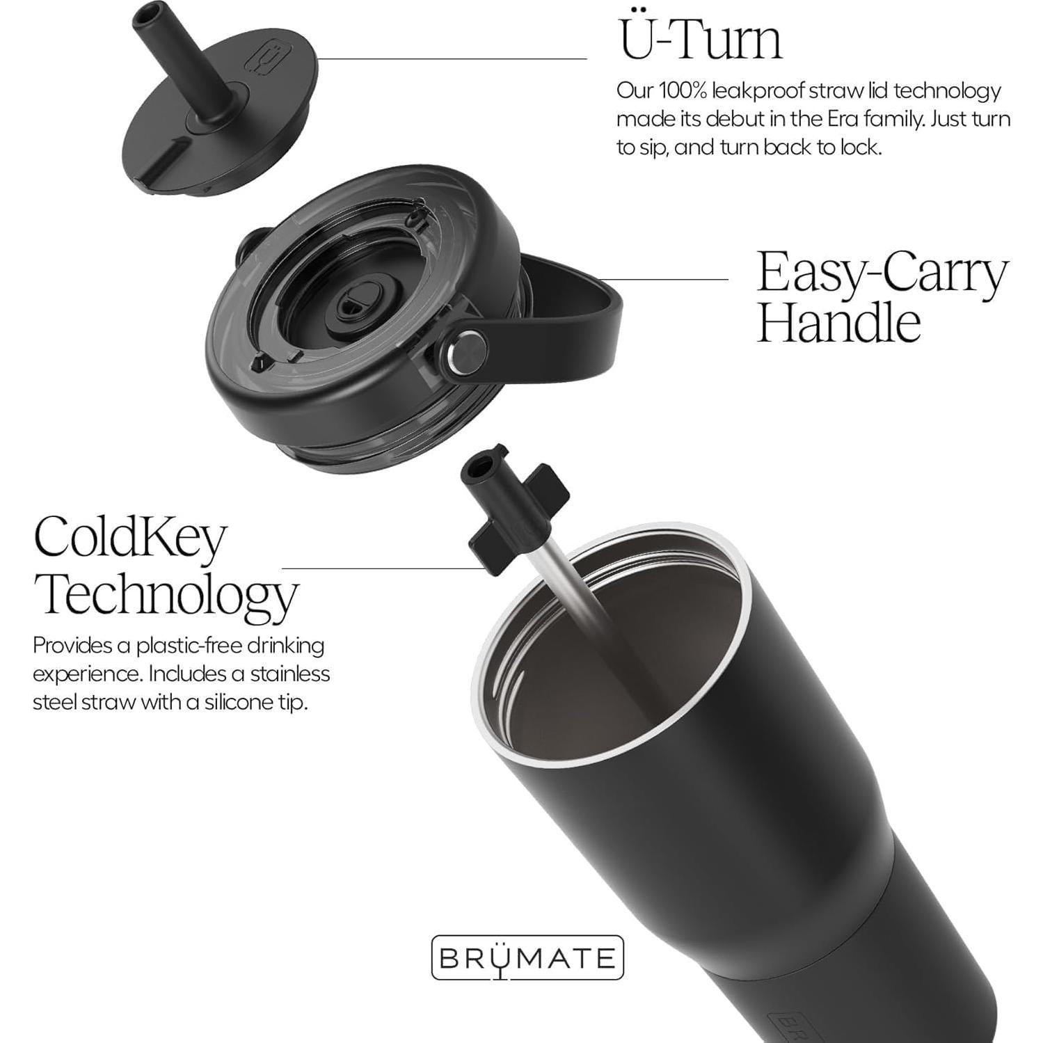 Vaso de viaje BrüMate Resa 0.74L acero inoxidable a prueba de fugas