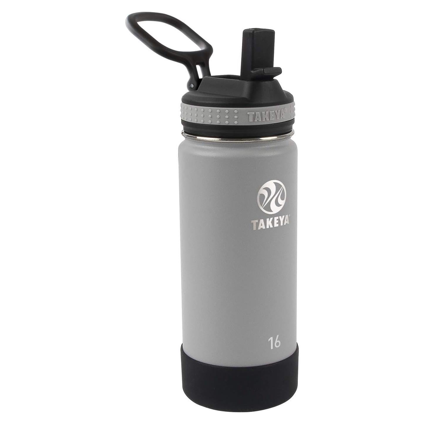 Botella de Agua Takeya Actives 473 ml con Tapa de Popote