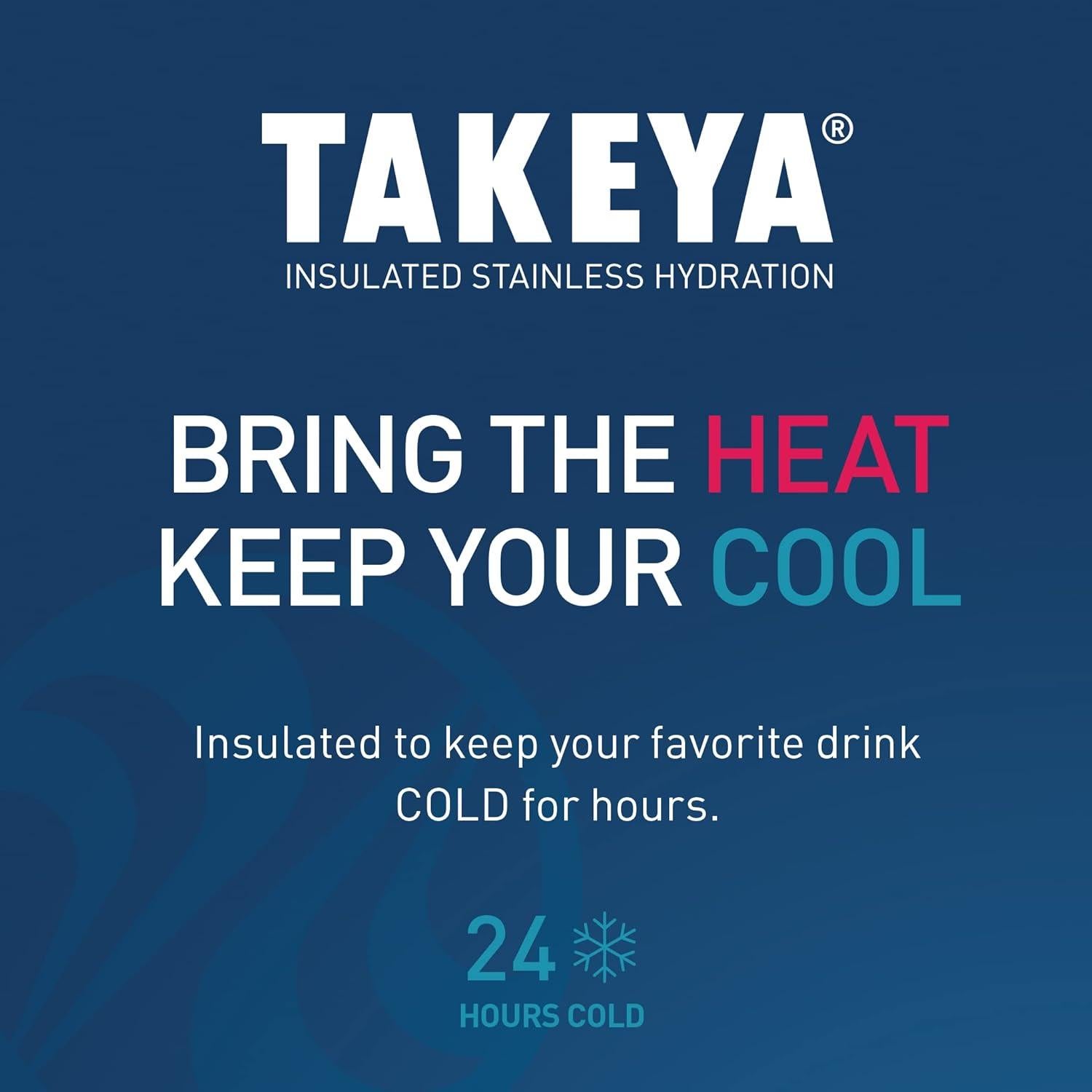 Botella de Agua Takeya Actives 473 ml con Tapa de Popote