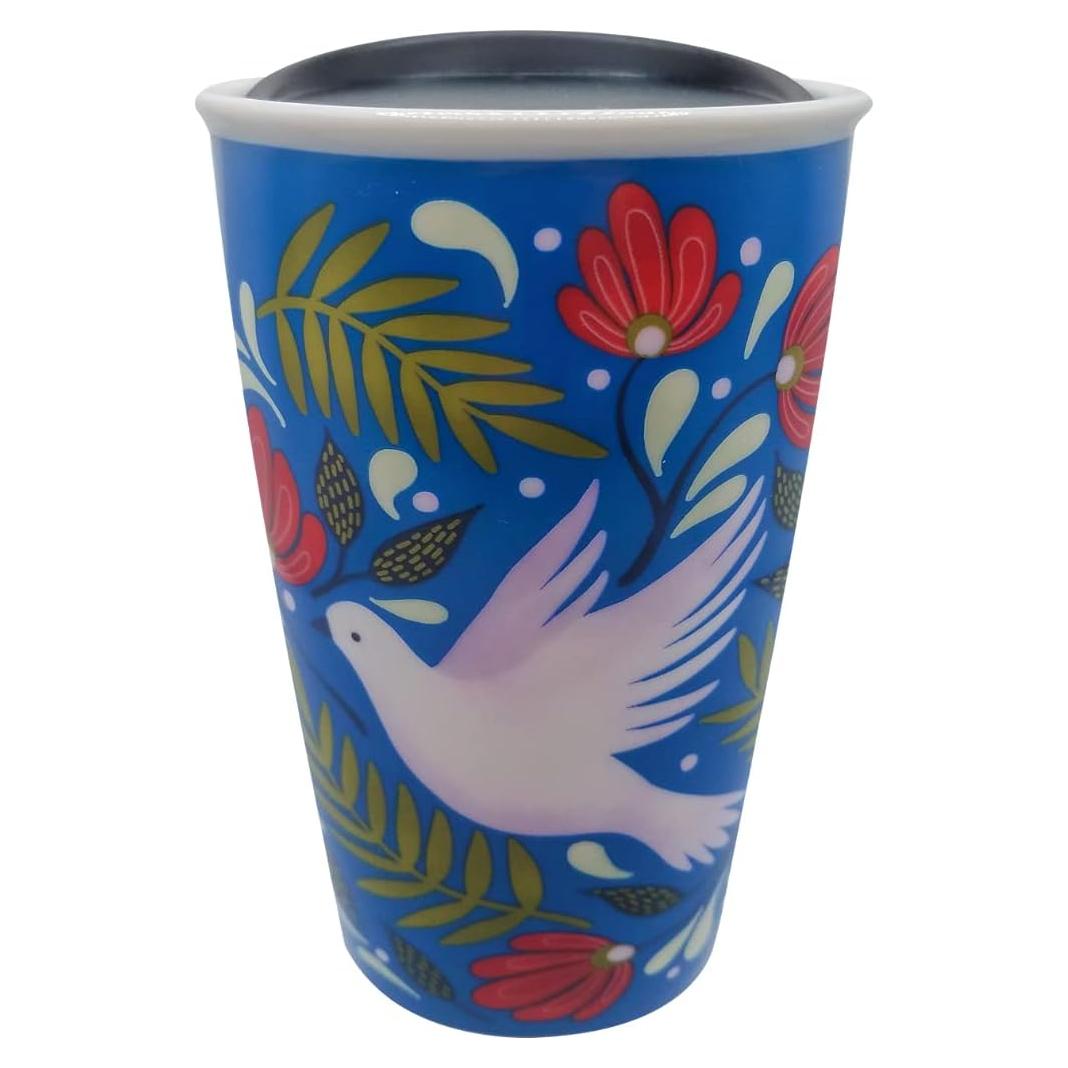 Taza Cerámica Starbucks 355 ml con Tapa Antisalpicaduras