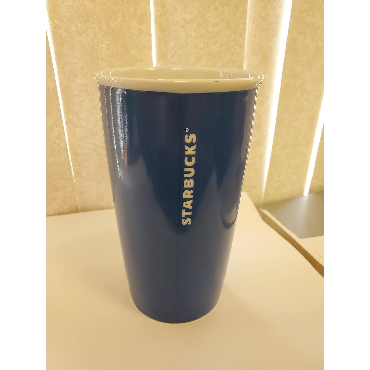 Taza Cerámica Starbucks 355 ml con Tapa Antisalpicaduras