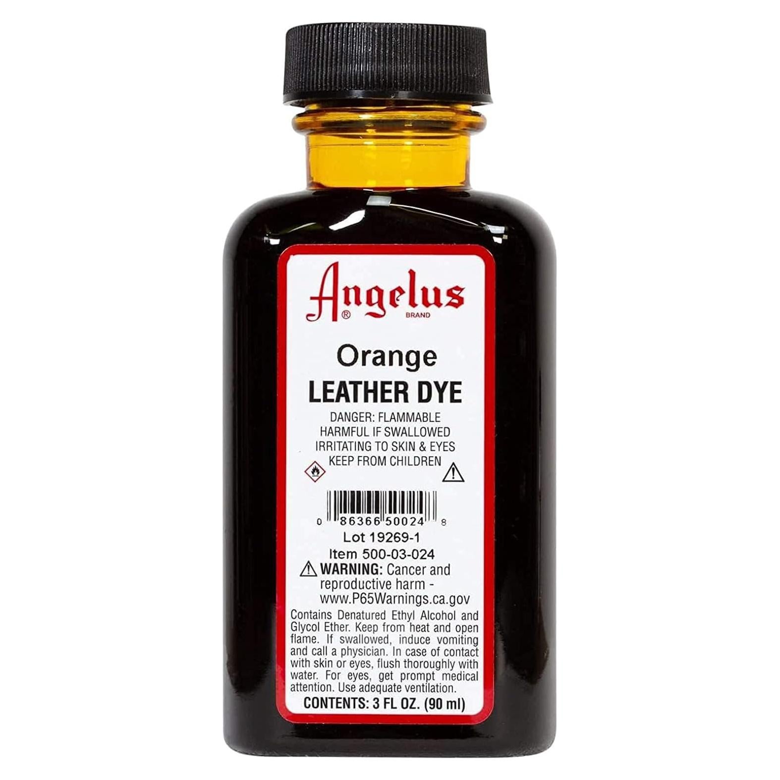 Tinte de Cuero Angelus Naranja 89.79ml - Color Duradero