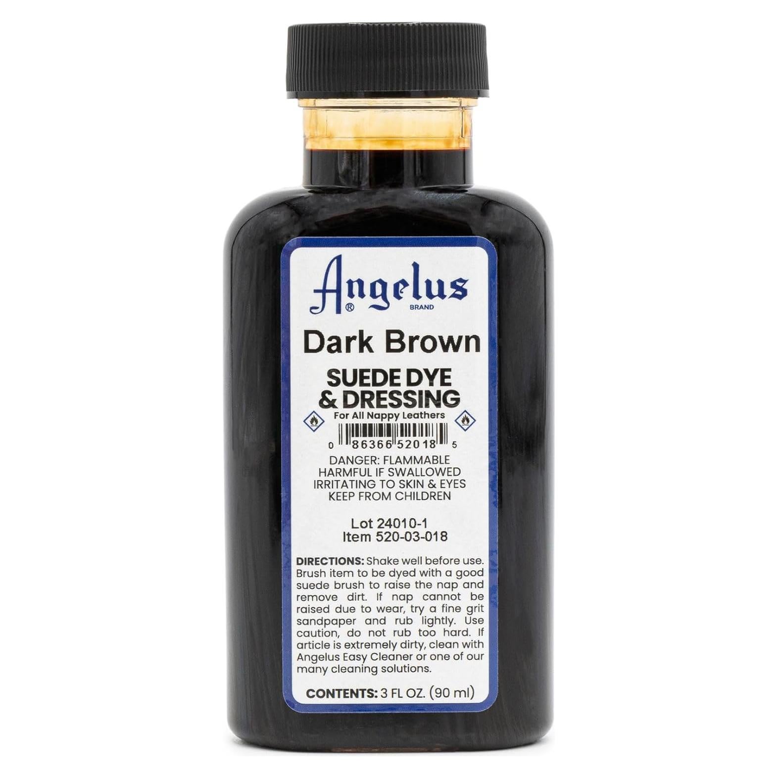 Tinte de Suede Angelus 3 Oz. Marrón Oscuro - Restaurador