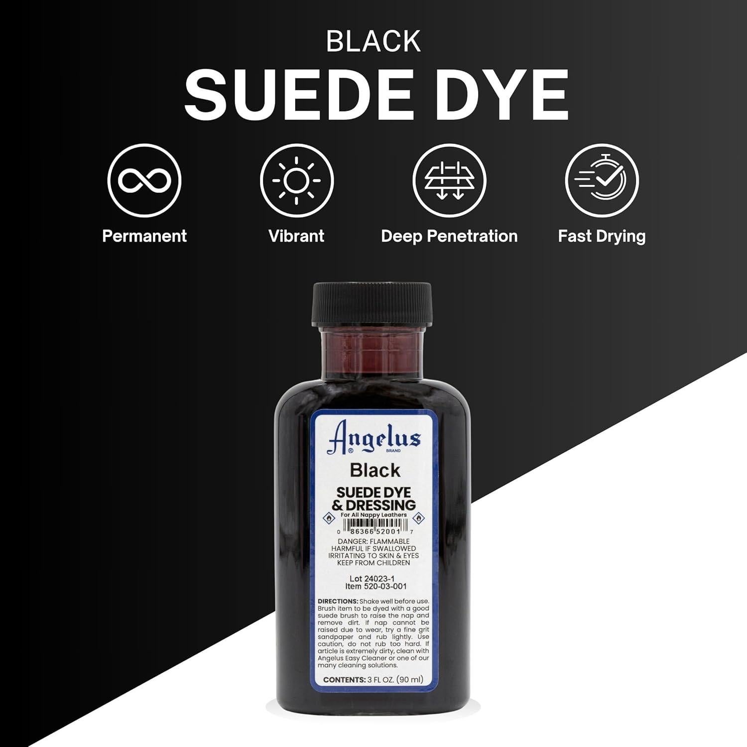 Tinte Líquido Premium Angelus 3 oz para Suede Negro